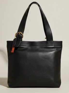 Coach Vintage 90s Soho Lafayette Leather Black Tote Shoulder Bag Tag 4140 Brass